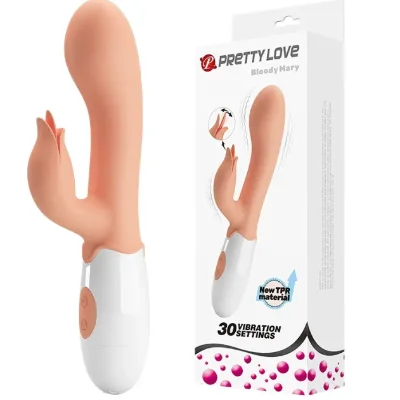 Вибратор с стимулятором клитора Pretty Love - Bloody Mary, BI-014961R
