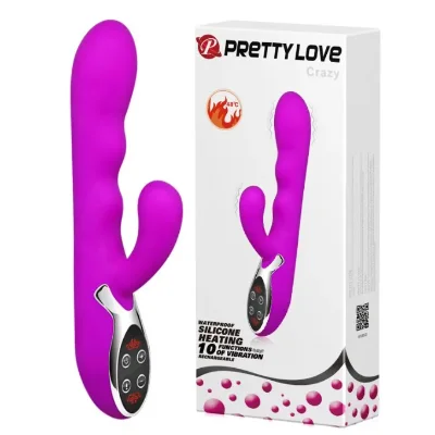 Вибратор с клиторальным стимулятором и функцией нагрева PRETTY LOVE - Crazy