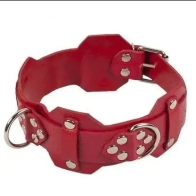 Ошейник VIP Leather Collar, RED кожа