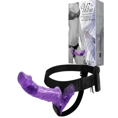Страпон с вибрацией с 2-мя вибромоторами ULTRA PASSIONATE HARNESS STRAP-ON