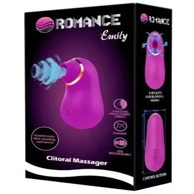 Вакуумный стимулятор клитора Baile ROMANCE - Emily 4 режима вакуумной стимуляции
