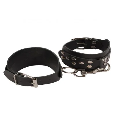 Оковы Leather Leg Cuffs, Black кожа
