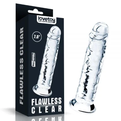 Прозрачный реалистичный фаллоимитатор с присоской 7 Flawless Clear Dildo, Clear