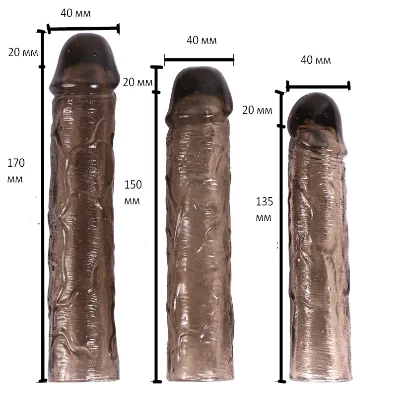 Набор насадок " Textured Penis Sleeves", цвет черный