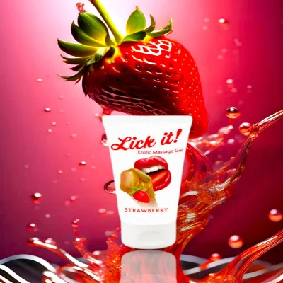 Оральная смазка Lick It! Strawberry 50 мл (веганская)