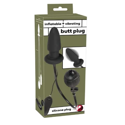 Анальная вибропробка Inflatable Vibrating Butt Plug
