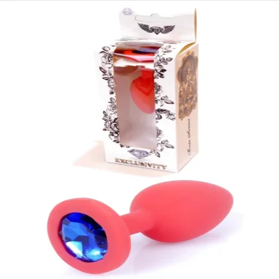Силиконовая анальная пробка Boss Series - Jewellery Red Silicon PLUG Small Blue S