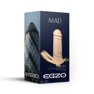 Фаллопротез поясной EGZO (пустотелый страпон) (19,5 см х 4,5 см)
