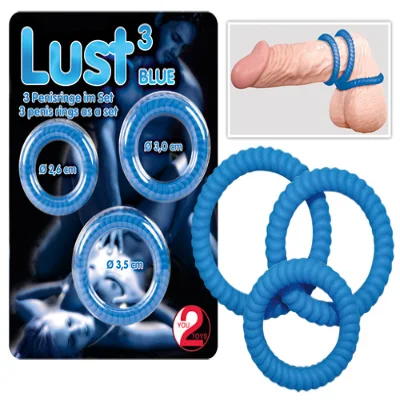 Набор эрекционных колец Lust цвет голубой