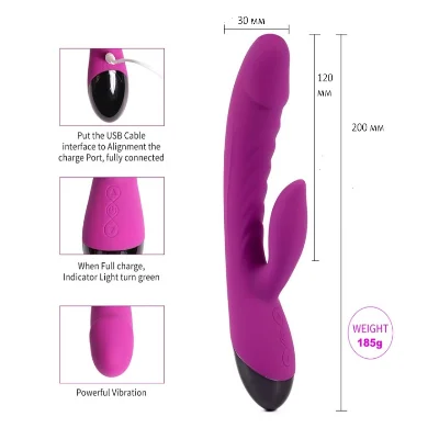 ВИБРОМАССАЖЁР "Uitra-premium dual-action massager", 10 режимов вибрации и 4 варианта скорости
