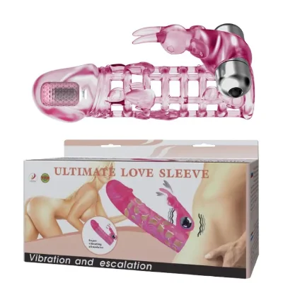 Удлиняющая насадка с вибрацией и стимулятором клитора Ultimate Love Sleeve