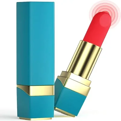 Вибратор для клитора помада "Lipstick", голубой, 10 режимов вибрации
