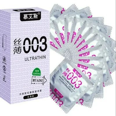 Ультратонкие презервативы со смазкой и гладкой текстурой Muaisi Ultrathin Silver 0,03 мм (упаковка 12 шт)