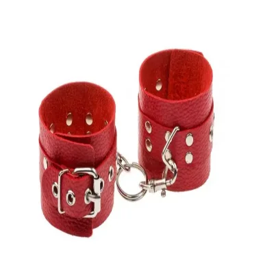 Наручники Leather Rastraints Hand Cuffs, Red