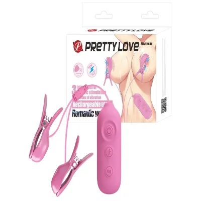 Электростимулятор для груди PRETTY LOVE - Nipple Clip 7 режимов вибрации, 3 режима электростимуляции