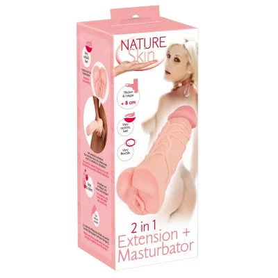 Мастурбатор-насадка 2 IN 1 Nature Skin Extension + Masturbator (Вагина)