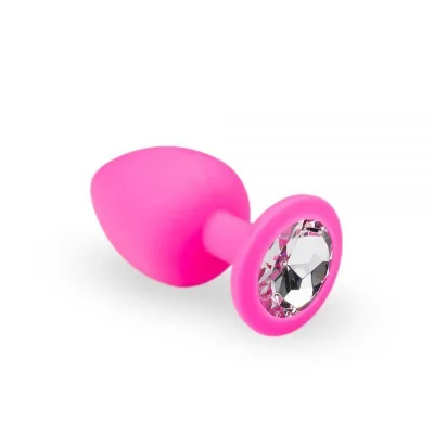 Анальная пробка, Pink Silicone Diamond, L