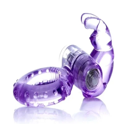 Эрекционное вибро кольцо BOSS Rabbit Vibro Cock Ring Purple