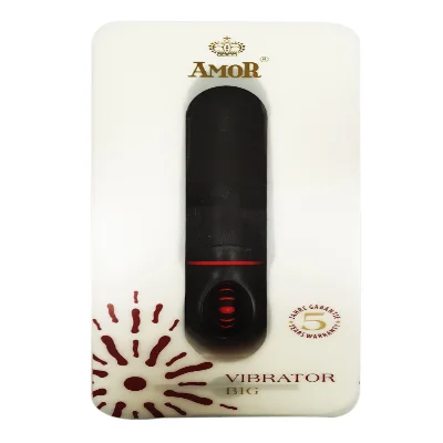 Стильный компактный вибратор AMOR BIG VIBRATOR REAL BIG Black (Приложение НЕ Функционирует!)