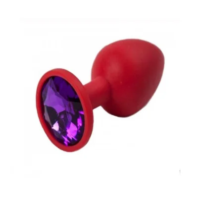 Анальная пробка, Red Silicone, Amethyst S