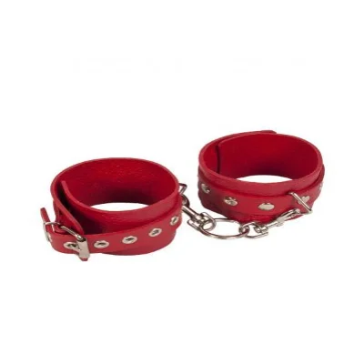 Наручники Leather Restraints Hand Cuffs, Red кожа