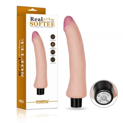 Вибратор с оригинальной формой изгиба 9" Real Softee