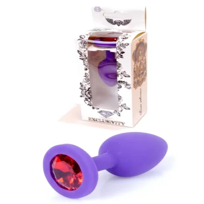 Силиконовая анальная пробка Boss Series - Jewellery Purple Silicon PLUG Medium Red M