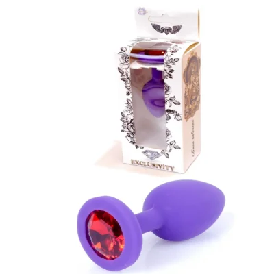 Силиконовая анальная пробка Boss Series - Jewellery Purple Silicon PLUG Small Red S