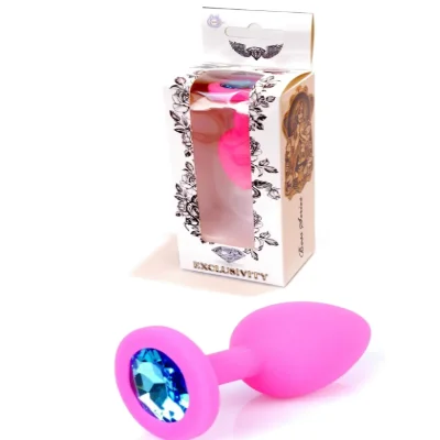 Силиконовая анальная пробка Boss Series - Jewellery Pink Silicon PLUG Small Light Blue S