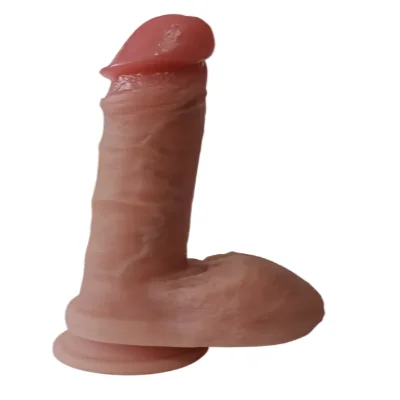 Большой фаллоимитатор с мошонкой на присоске OYO - Dildo Double Layer Silicone YQW-071 (длина 20.5 см, диаметр 3.5 см)