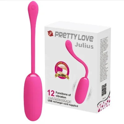 ПЕРЕЗАРЯЖАЕМОЕ ВИБРОЯЙЦО PRETTY LOVE «JULIUS» 12 режимов вибрации