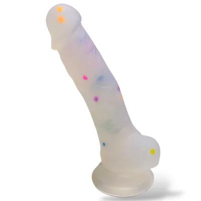 Фаллоимитатор на присоске " Confetti Dildo", полупрозрачный, L176мм, D30мм