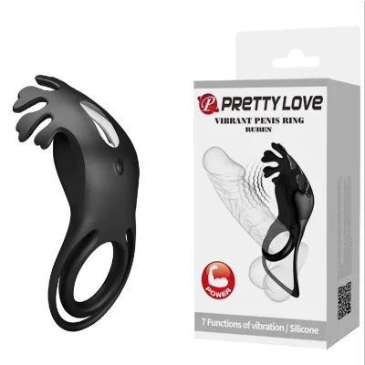 Кольцо эрекционное Pretty Love - Vibration Penis Ring Ruben Black