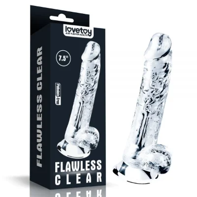 Реалистичный фаллоимитатор с присоской 7.5'' Flawless Clear Dildo, Clear