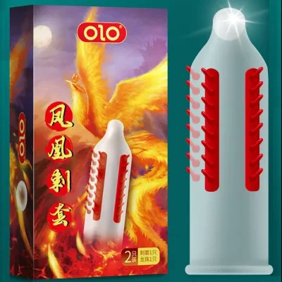 Презерватив OLO с усиками + шарик "Phoenix Spiny condom" (1 презератив + 1 шарик)