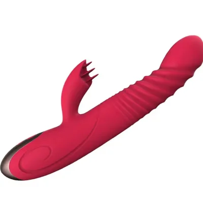 Вибратор кролик "Fish tongue", ротация, вибрация, функция подогрева