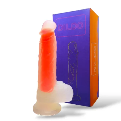 Фаллоимитатор на присоске "Orange dildo", L184 мм, D35мм