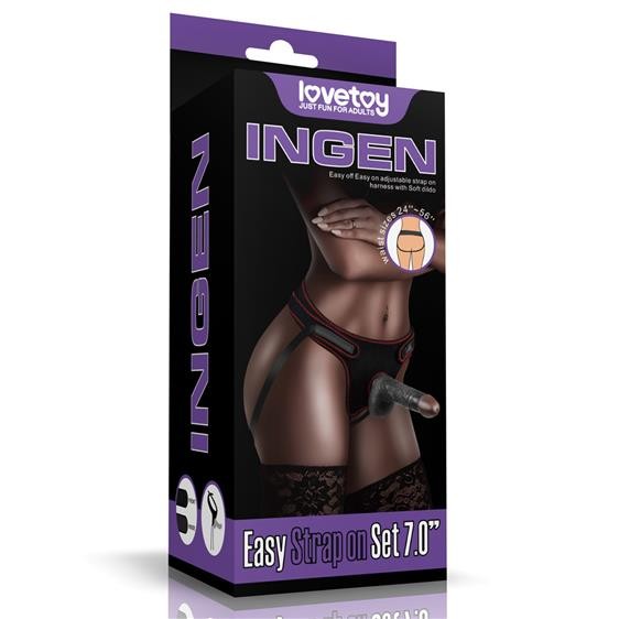 Страпон - Ingen Easy Strap-On Set 7" Black - зображення 1