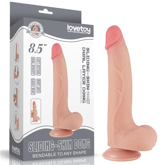 Фалоімітатор - Sliding-Skin Dual Layer Dong 8.5" Flesh #1 - зображення 1