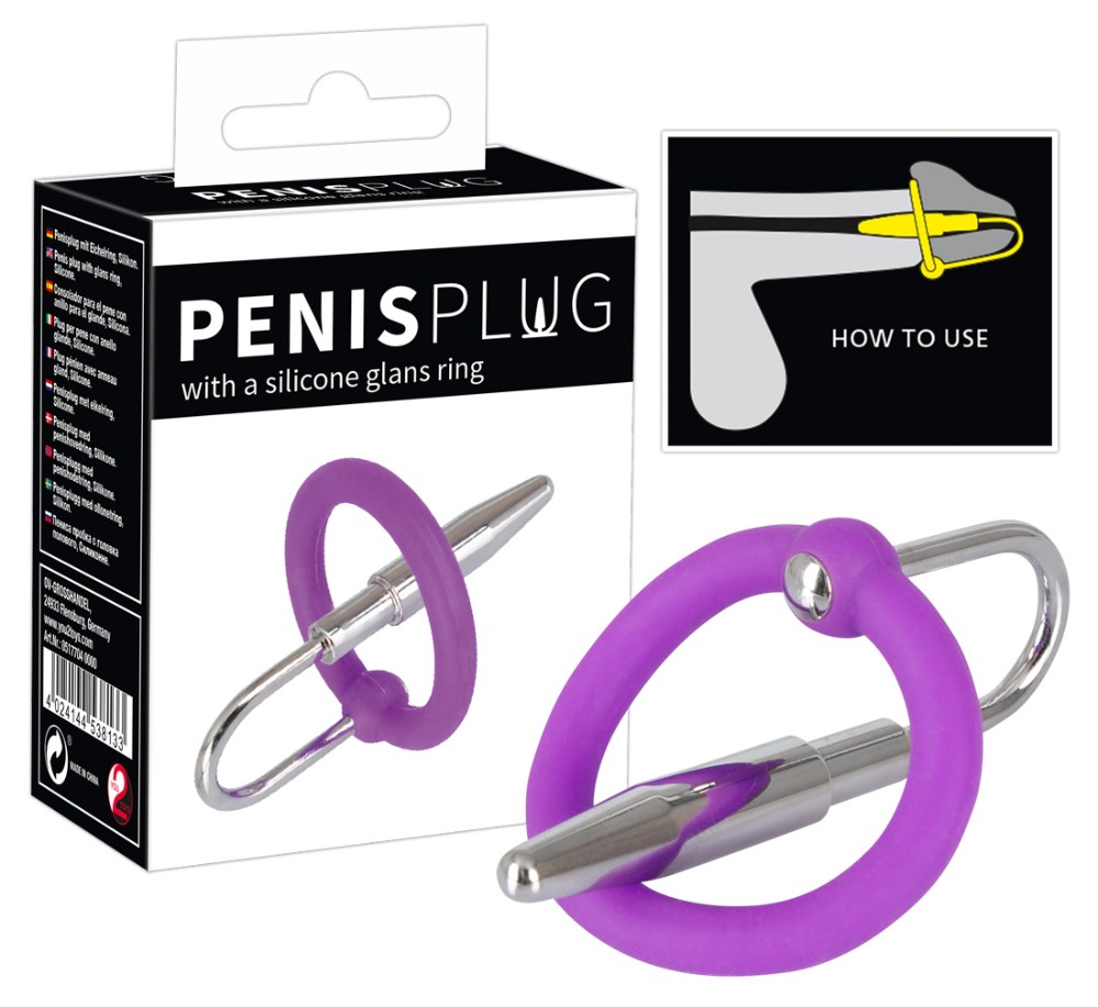 Стимулятор уретри - Penis Plug + Silicone Glans Ring Dilator - зображення 1