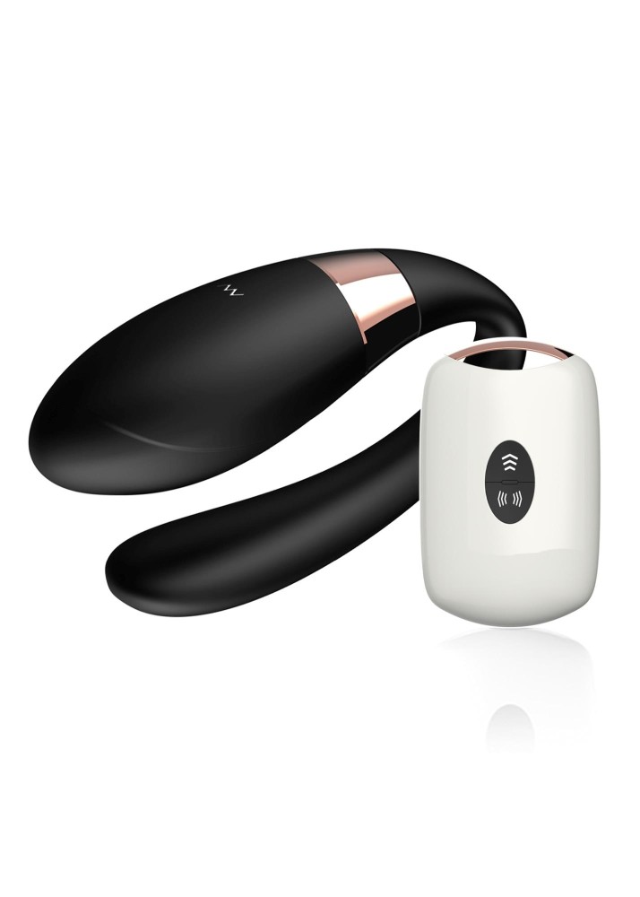 Вібратор для пар - V-Vibe Black, USB, 7 Function, Remote Control - зображення 1