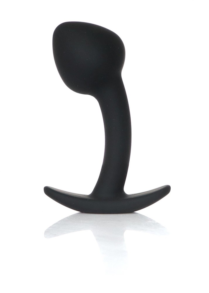 Анальна пробка - Silicone Black Curved Plug M - зображення 1