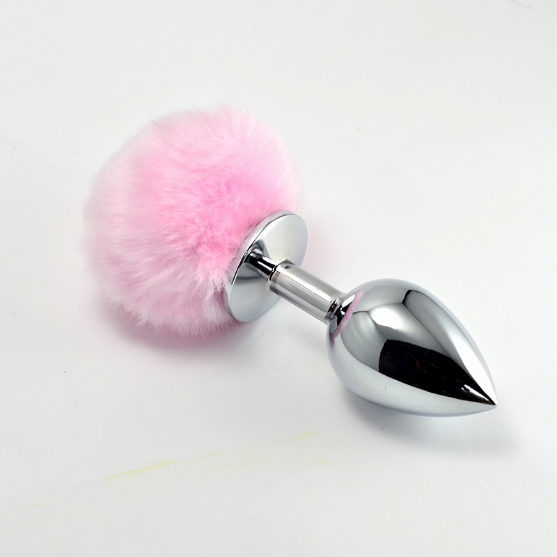 Анальна пробка - Heavy Metal Anal Plug Pompon L Pink - зображення 1