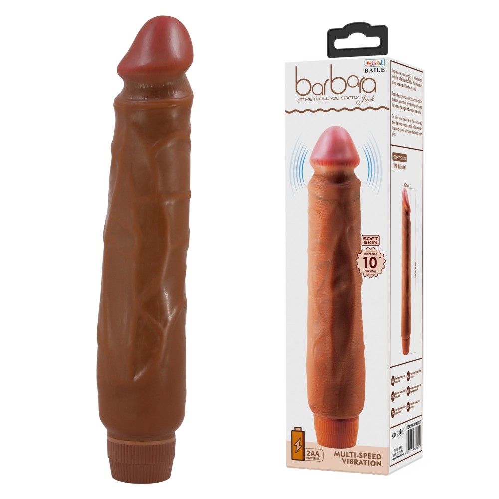 Вібратор - Barbara Jack Vibrator 10" Brown - зображення 1