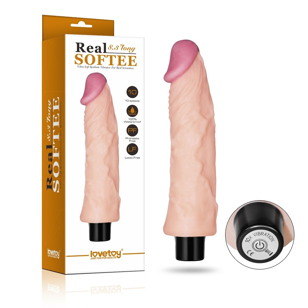 Реалістичний вібратор - Real Softee Vibrator 8" - зображення 1