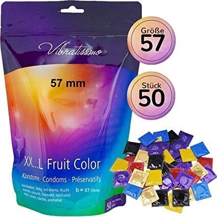 Презервативи - Vibratissimo XX ... L Fruit Color, 57 мм, 50 шт. (05.2027) - зображення 1