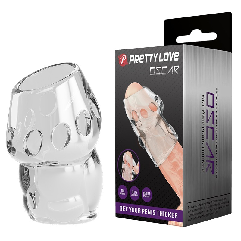 Насадка на член - Pretty Love Oskar Penis Thicker Transparent - зображення 1