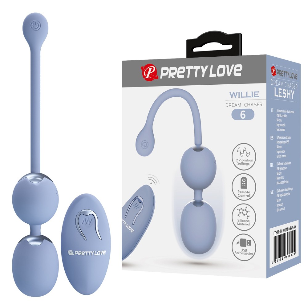 Вагінальні віброкульки - Pretty Love Willie Vibrating Kegel Balls Light Blue - зображення 1