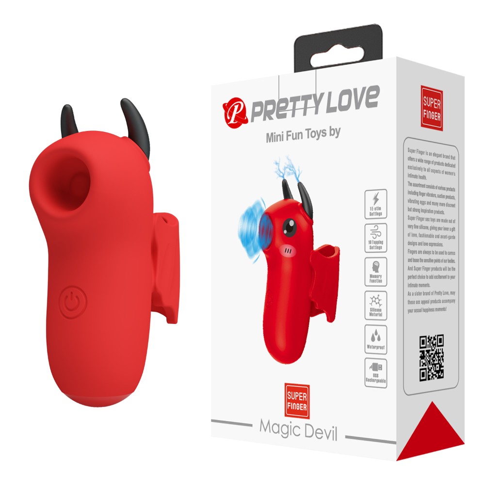 Вакуумний вібростимулятор - Pretty Love Magic Devil Stimulator Red - зображення 1