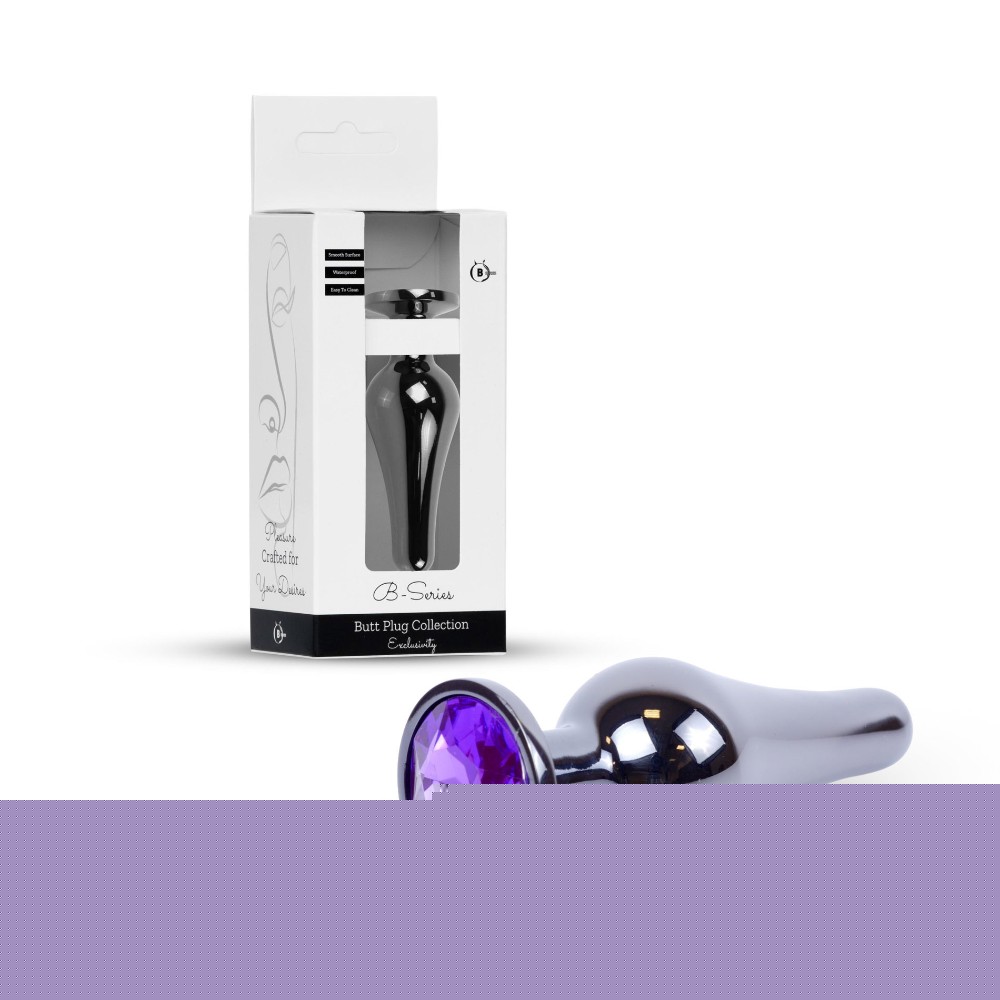 Анальна пробка - Jewellery Dark Silver BUTT PLUG- Purple - зображення 1